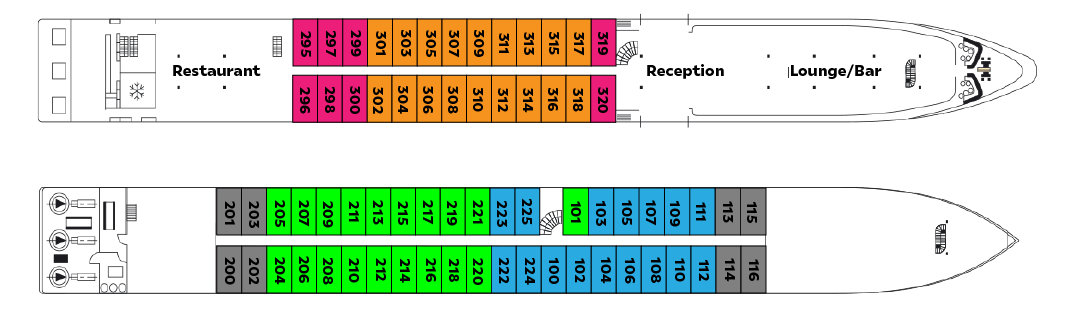 Map of the deck plan