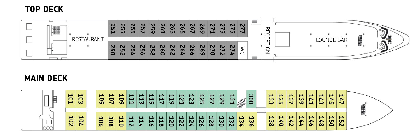 Map of the deck plan