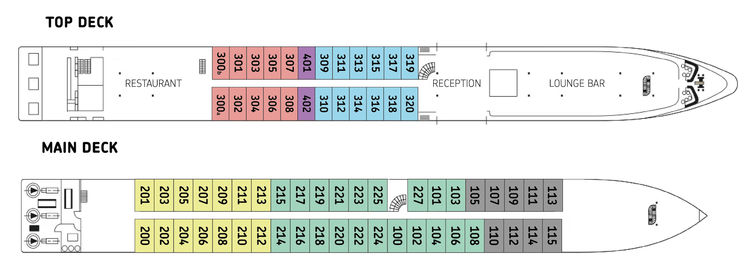 Map of the deck plan